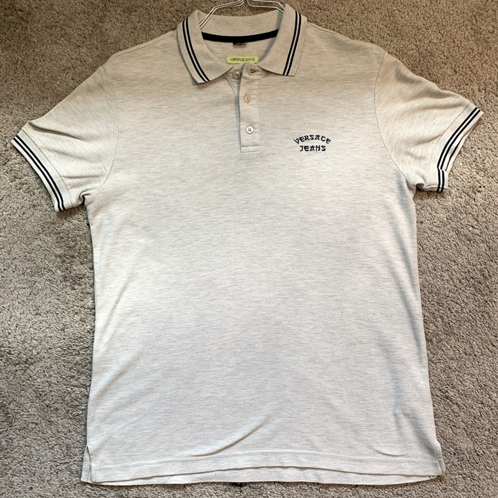 Grey vintage Versace button down shirt Size Medium